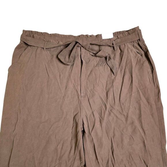 Old Navy High Rise Paper Bag Tie Waist Casual Pants Womens Size 4X Brown - Picture 2 of 8